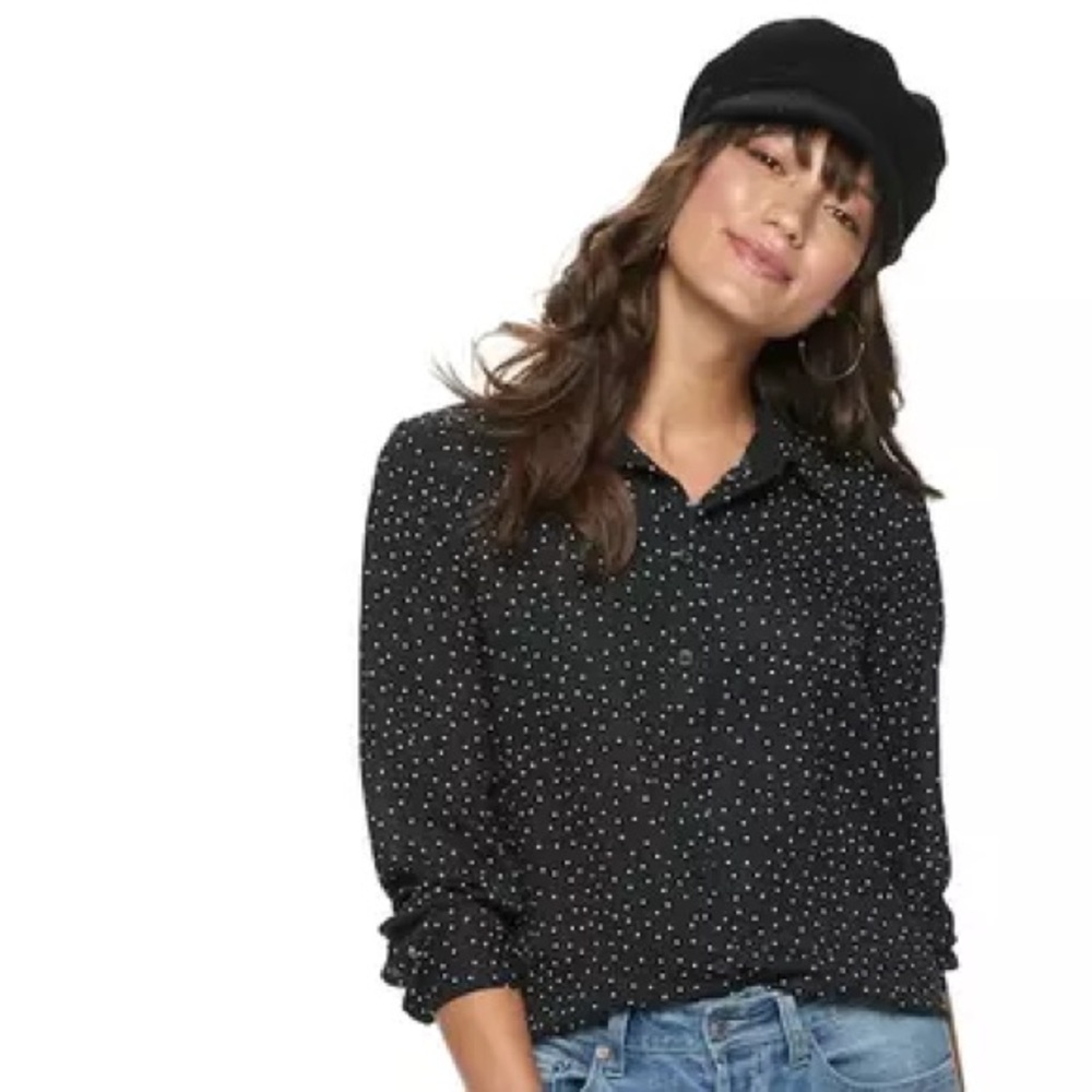 POPSUGAR Polka Dot Button Up
